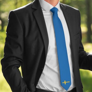 Bandera de Suecia, corbata, corbata unisex, bandera sueca, hombres, adolescentes, adultos, mujeres, prenda.