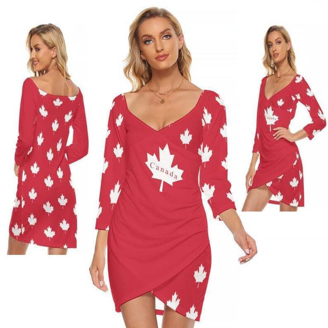 Canadian Flag Women Dress Canada Flag Ladies Gifts Design Etsy