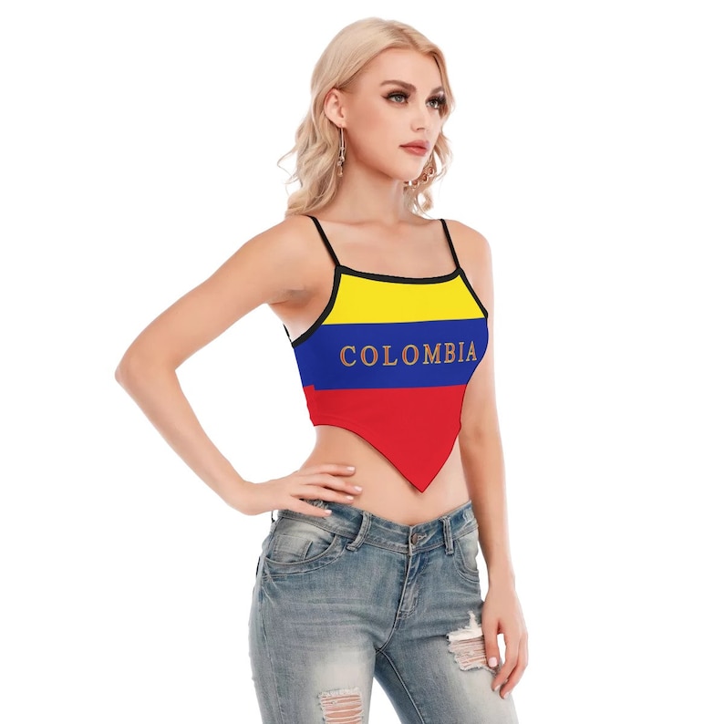 Colombian Flag Women's Top, Colombia Flag, Bogotá, Colombian, Design, Ladies, Adults, Teens, Gifts, Outfit, Design, Latina, Apparel. image 2