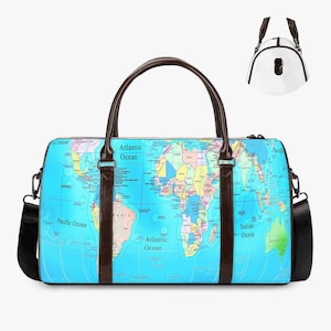 Sac de sport carte, élégant, carte du monde, design de sac.