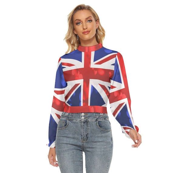 トップス Union Jack Whole Pattern Shirt Patriotic Apparel: Union Jack British Flag Printed Men's T