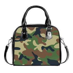 Camo Handbag, With Single Shoulder Strap, Camouflage, Design Bag.