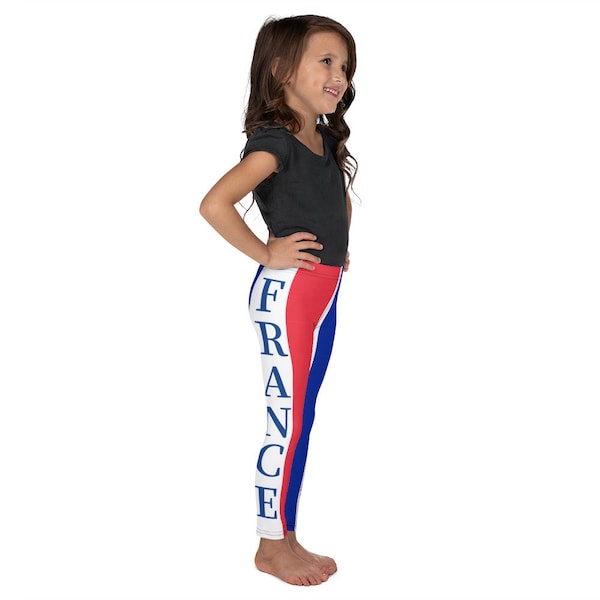 Kid's Leggings, France, Gifts, Girls, Boys, Toddler, French, Flag, Football, Soccer, Design, Paris, Cannes, Athletics, Gymnastics, Merch,