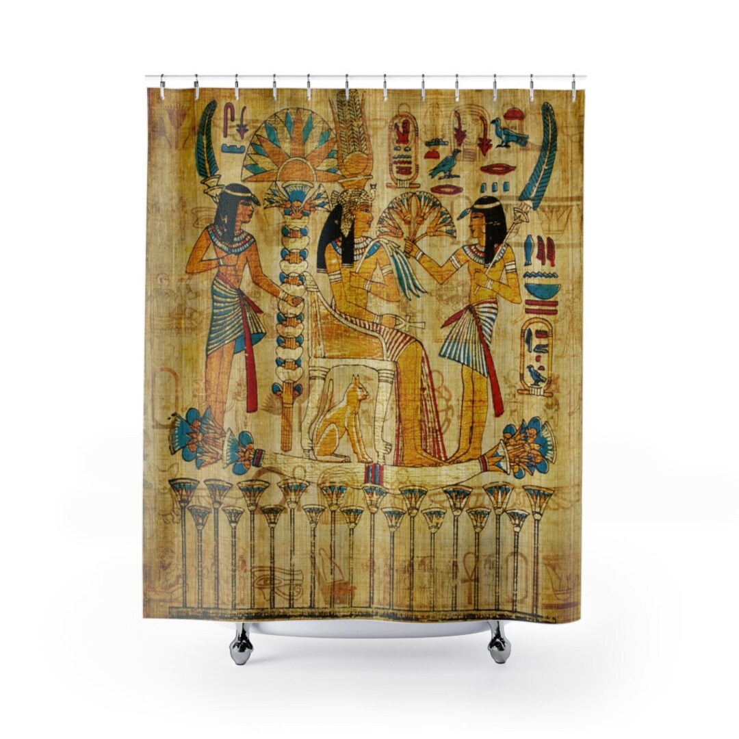Egyptian Shower Curtains Boho Egypt Decor Wall Art - Etsy
