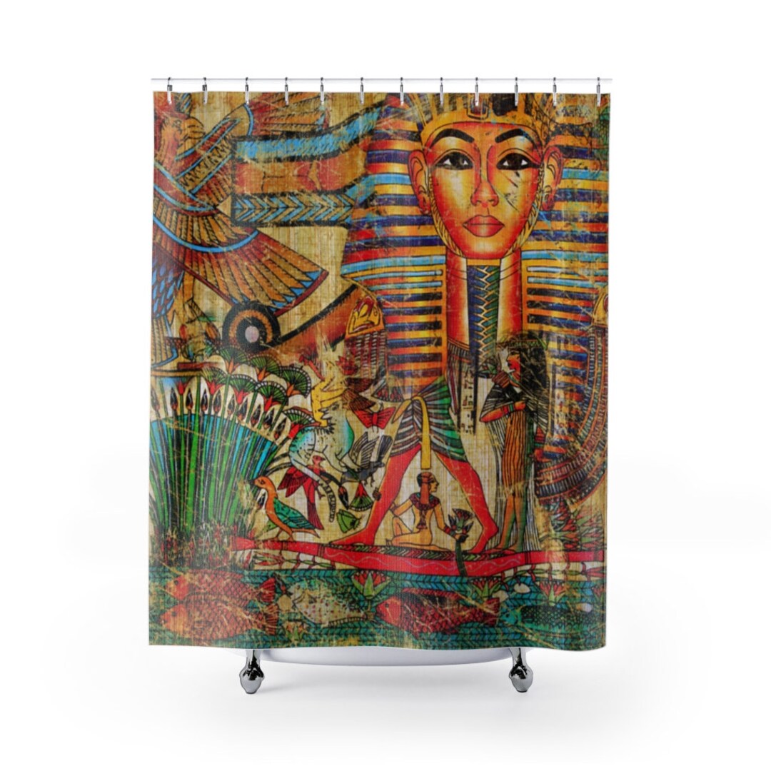 Egyptian Shower Curtains Boho Egypt Decor Wall Art Etsy