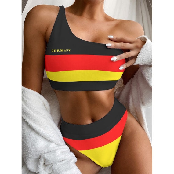 German Women's Bikini, Germany, Deutschland, Flag, Women, Ladies, Teens,  Girls, Gifts, Print, Flags, Beach Wear, Sports Wear, Outfit, Design 