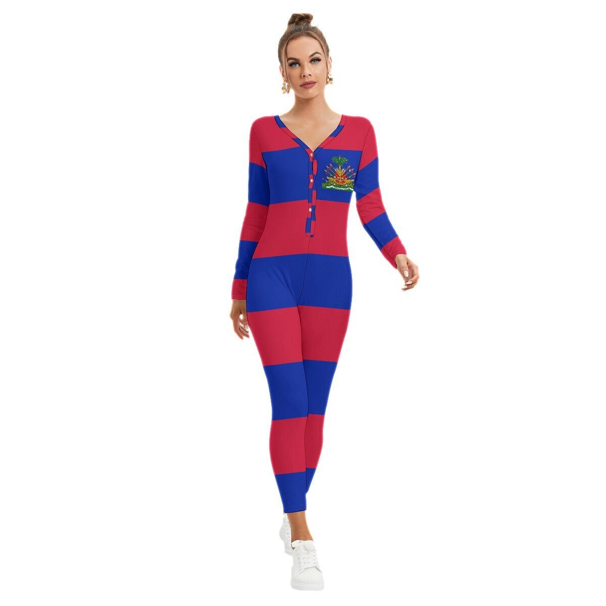 Haitian Flag Women's Jumpsuit, Haiti Flag, Design, Gifts, Ladies.