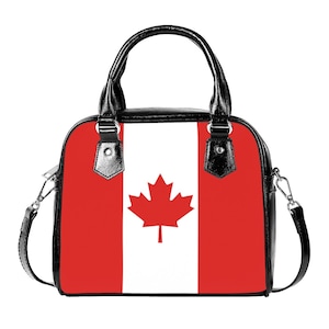 Bolsa com bandeira canadense, bandeira do Canadá, design, presentes, mulheres, senhoras, meninas, adolescentes, adultos, futebol, futebol, Toronto, Vancouver, moda.