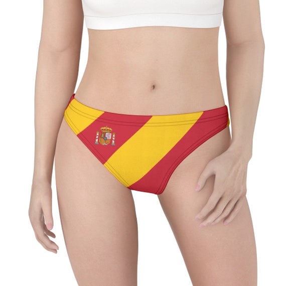 Spain Underwear, Thong, Spanish, Flag, Women, Ladies, Teens, Girls