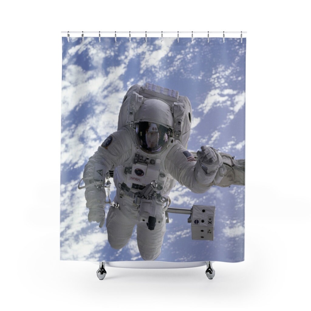 Space Shower Curtains Astronaut Cool Universe NASA Wall Etsy