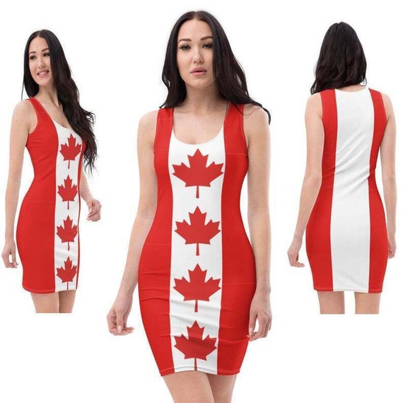 Canada Flag Women Dress Canadian Flag Women Ladies Gifts - Etsy
