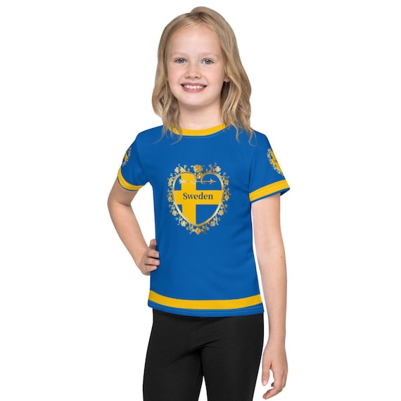Sweden Soccer Style Jersey Themed Swedish Flag T-Shirt Sweden Soccer Style Jersey Themed Swedish Flag T-Shirt