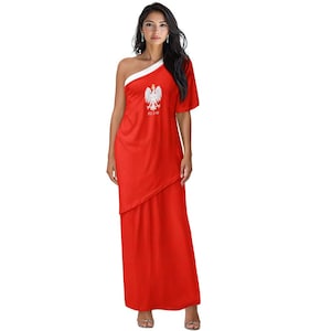 Polish Dress, Elegant Off-Shoulder Two-Piece, Women, Ladies, Teens, Poland, Outfit.