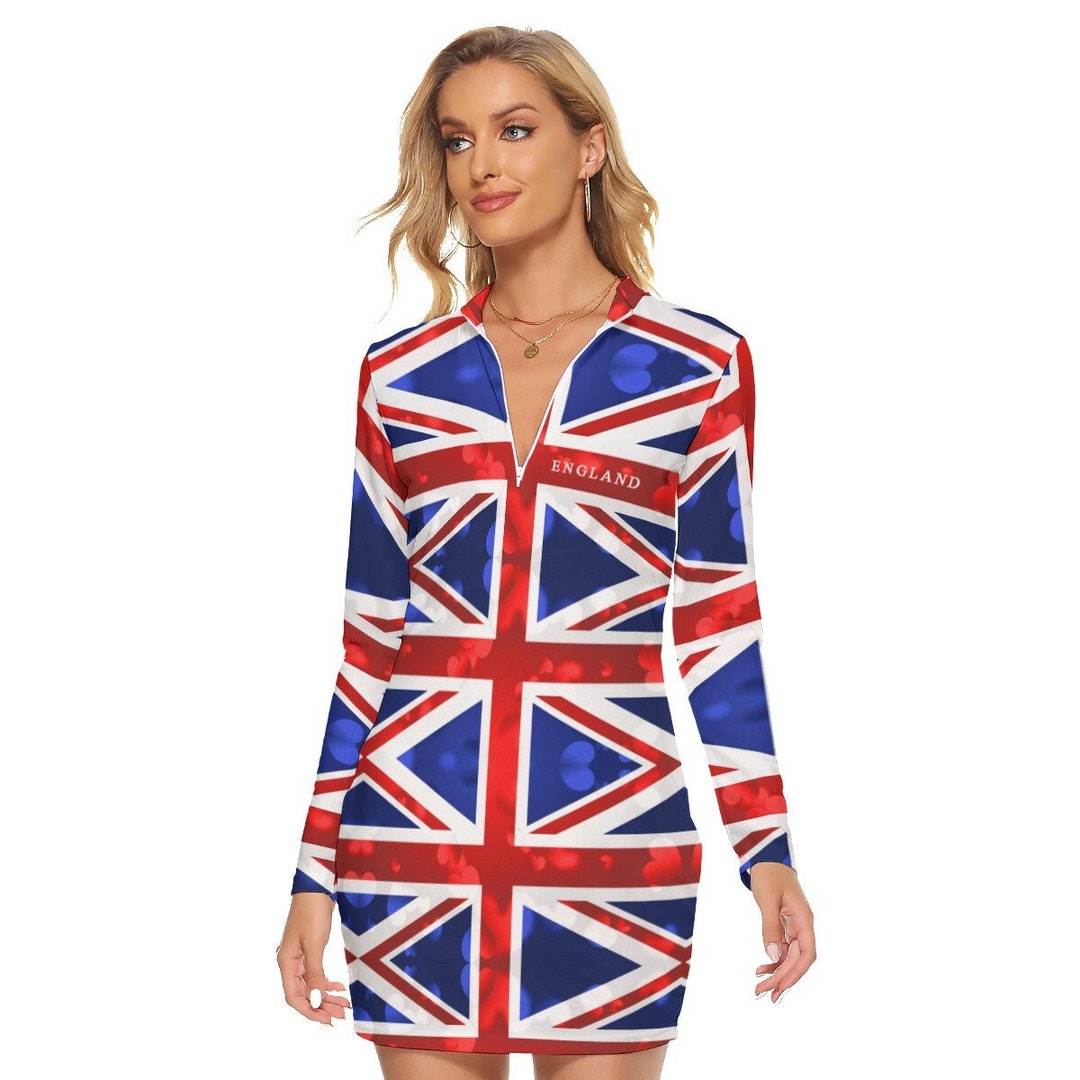 Union Jack Dress England Flag Women Ladies Teens Girls Etsy
