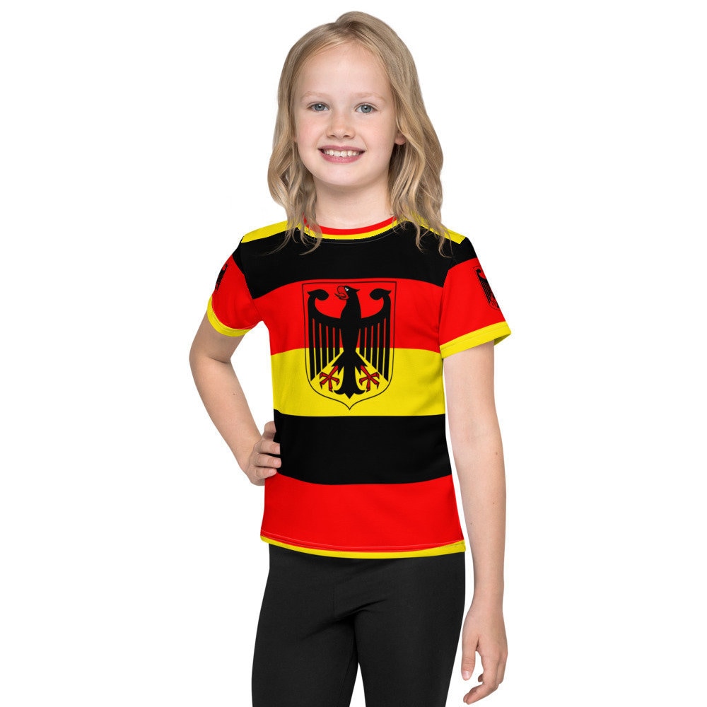 Deutschland-Flagge Kinder T-Shirt, für Mädchen, Jungen, Kleinkind, Kinder,  Deutsch, Flagge, Fußball, Fußball, Bayer, Berlin, Sport, Weltflaggen,  Weltmeisterschaft