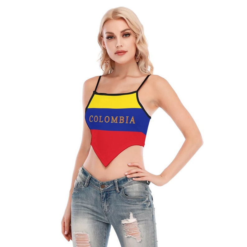 Colombian Flag Women's Top, Colombia Flag, Bogotá, Colombian, Design, Ladies, Adults, Teens, Gifts, Outfit, Design, Latina, Apparel. image 3