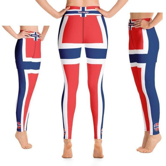 Norwegian Flag Women Leggings, Ladies, Her, Gifts, Norway Flag, Oslo,  Nordic, Football, Hockey, European, Soccer, Scandinavian, Design 