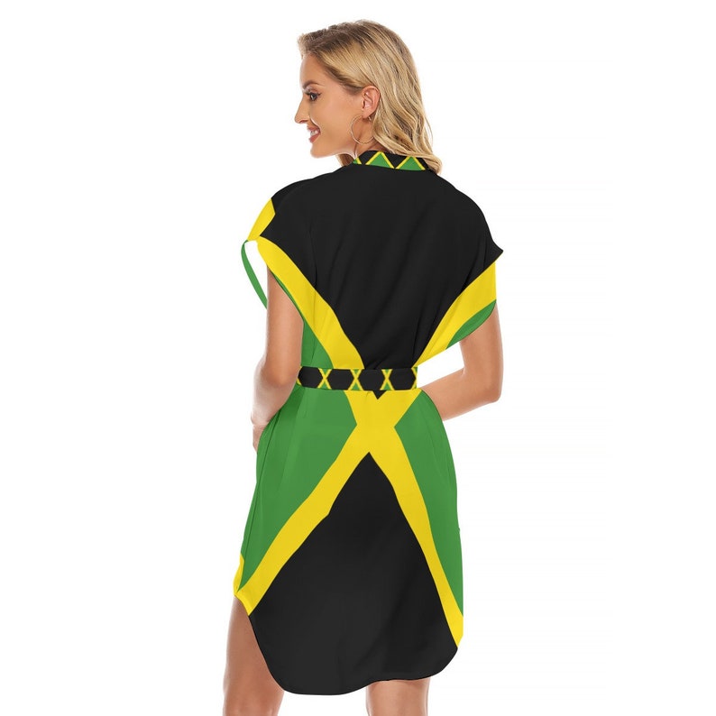 Robe jamaïcaine avec ceinture, femmes, dames, adolescents, cadeaux, Jamaïque, imprimé, design. image 4