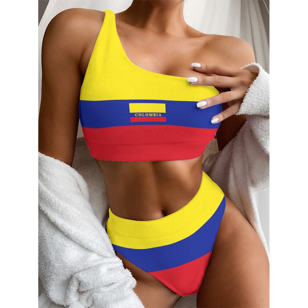 Colombian Women s Bikini Colombia Flag Women Ladies Etsy Colombian Women s Bikini Colombia Flag Women Ladies Etsy