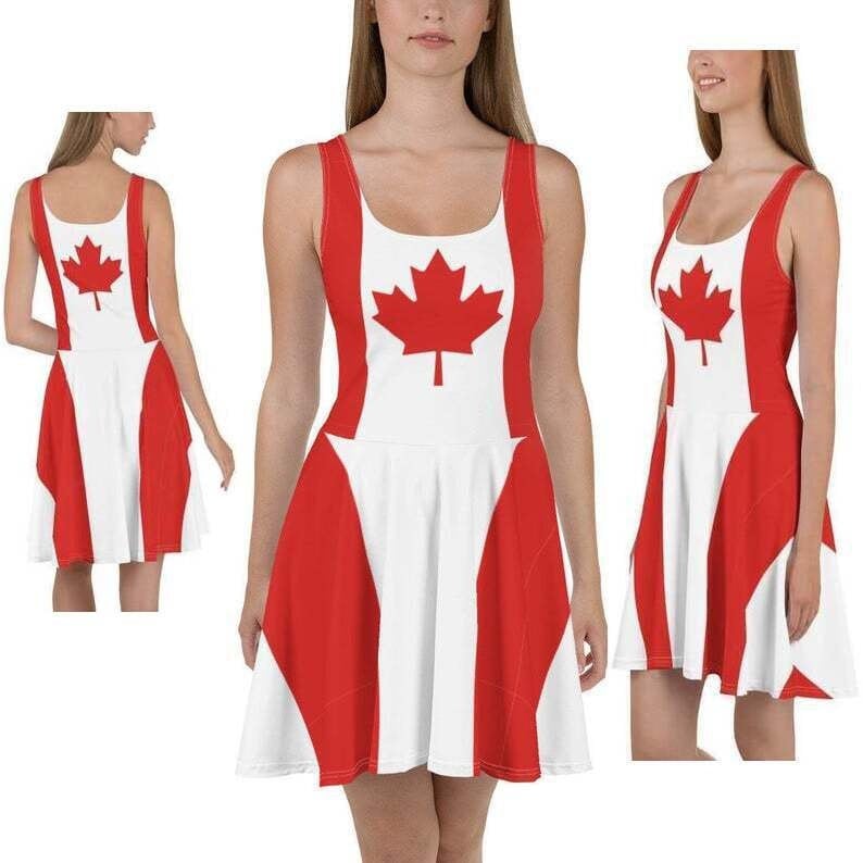 Canadian Flag Women Dress Canada Flag Gifts Design Hokey Etsy Australia