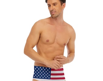 American Flag Men's Swim Trunks USA 