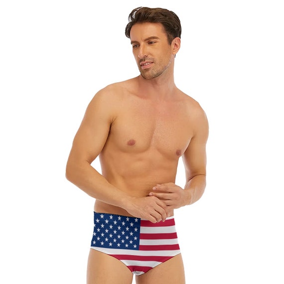 American Flag Men's Swim Trunks, USA, Flag, United States, 4th July,  Patriotic, Soccer, Football, Teens, Men, Gifts, America, Patriot. -   Canada