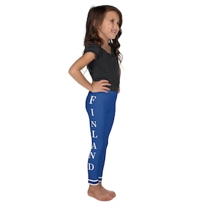 Finland Flag Kid's Leggings, Gifts, Girls, Boys, Toddler, Finnish Flag, Helsinki, Children, Football, Soccer, World Flags, Nordic, Design. image 1