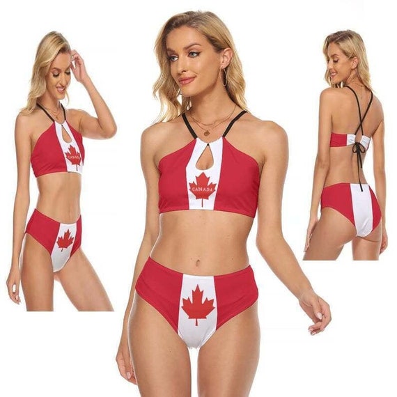 Canadian Women's Bikini, Canada, Flag, Design, Toronto,women, Ladies,  Teens, Girls, Gifts, Print, Apparel, Beach, Sports, Wear, Merch, -   Canada