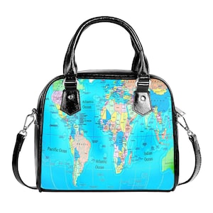 Sac à main pour carte, élégant, carte du monde, design.
