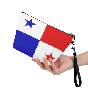 Bolsa cosmética com bandeira do Panamá, alça preta, bandeira do Panamá, design, senhoras, adolescentes, meninas, adultos, presentes, vestuário, futebol, futebol, produtos