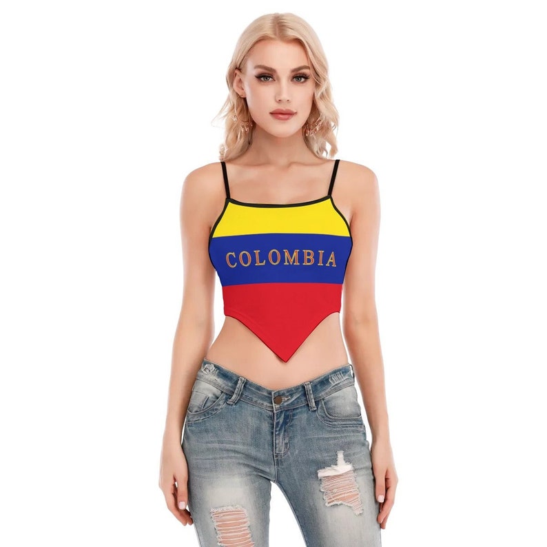 Colombian Flag Women's Top, Colombia Flag, Bogotá, Colombian, Design, Ladies, Adults, Teens, Gifts, Outfit, Design, Latina, Apparel. image 1