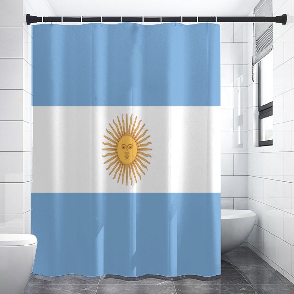 Argentinian Shower Curtain, Argentina, Flag, Design, Bathroom, Gifts, Decor, Men, Women, Teens, Kids, Girls, Argentinian, Fashion.