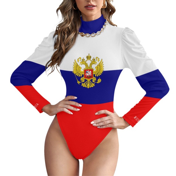 Russian Flag Women's  Bodysuit, Russia Flag, Ladies, Adults, Women, Teens, Gifts, Accessories, Football, Soccer, Moscow, USSR, Design.
