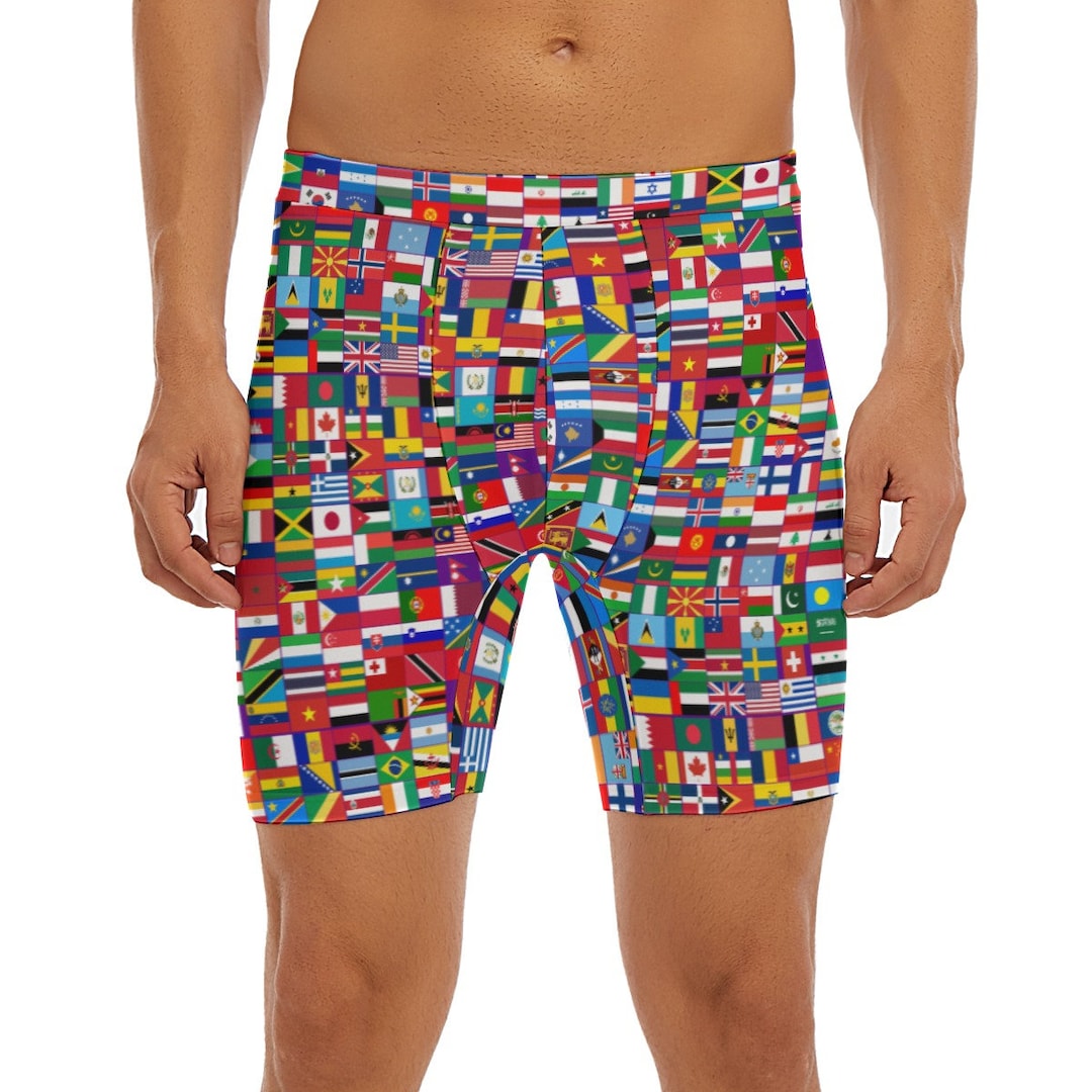 Flags Men's Boxer, Flags Pattern, Men, Teens, Gifts, Earth,