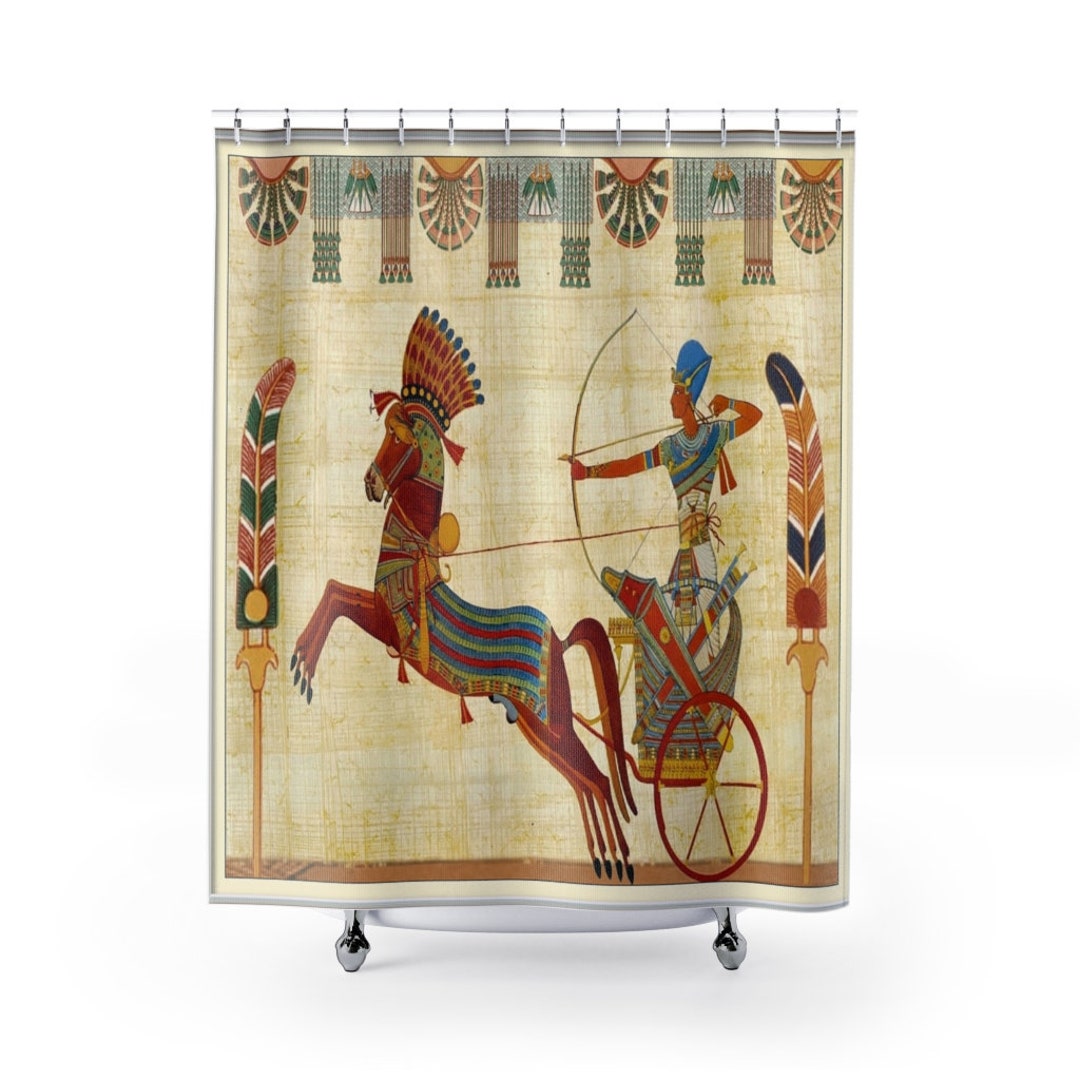 Egyptian Shower Curtains Boho Egypt Decor Wall Art Etsy