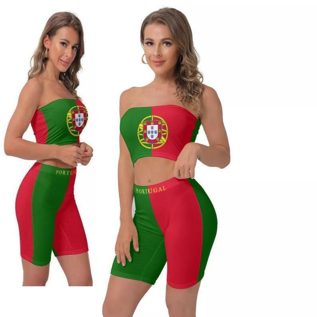 Portugal Flag Print Long Dress - Off Shoulder Summer Beach Maxi Dress For Women