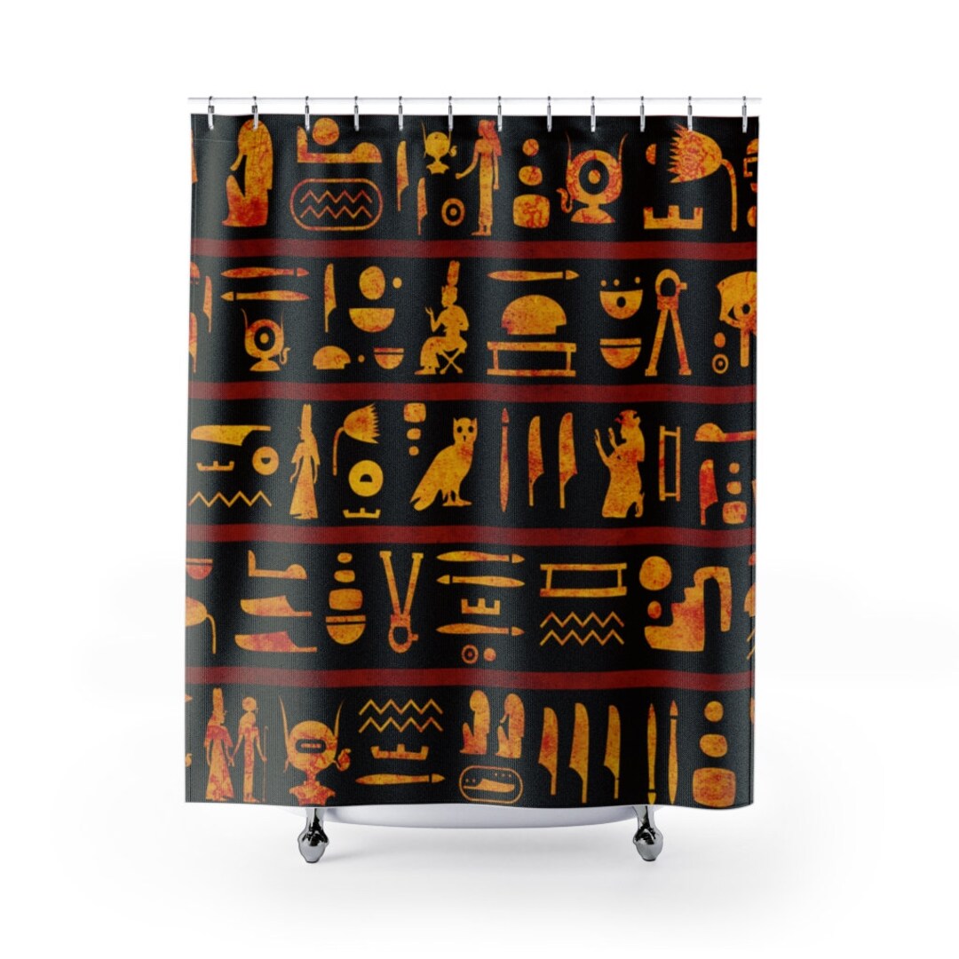 Egyptian Shower Curtains, Boho, Egypt, Decor, Wall Art, Ethnic, Retro