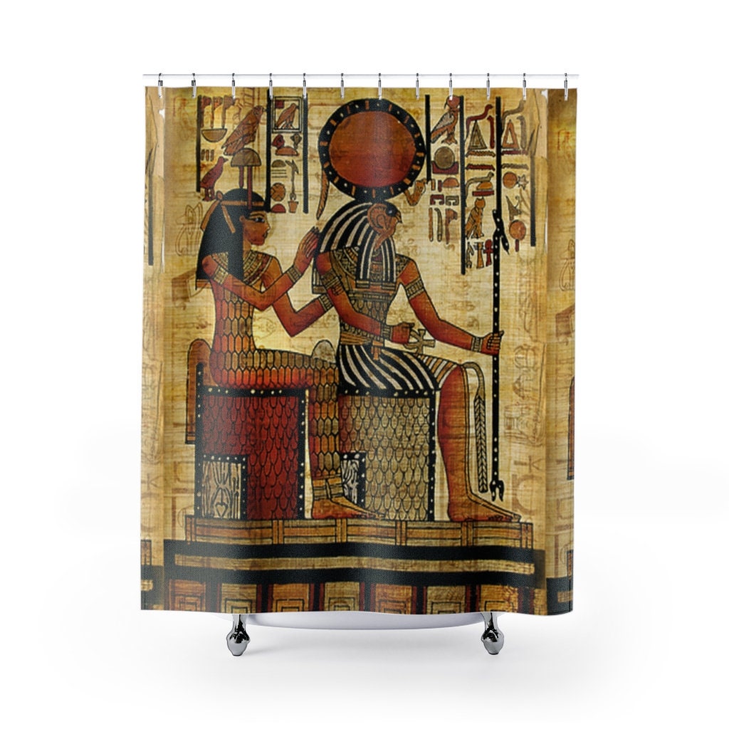 Egyptian Shower Curtains Boho Egypt Decor Wall Art Etsy UK
