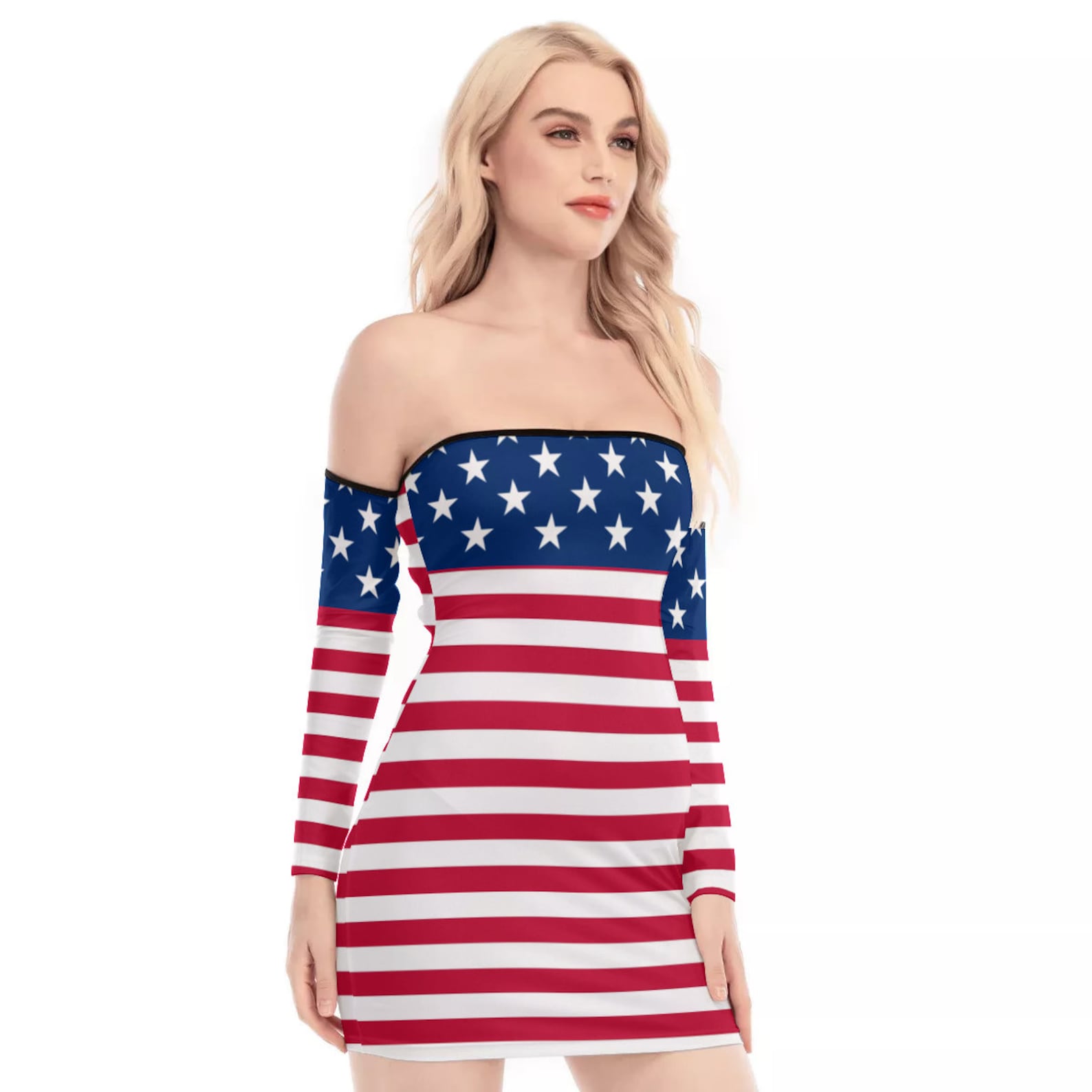 USA Flag Women's Dress With Arm Sleeve USA American Etsy