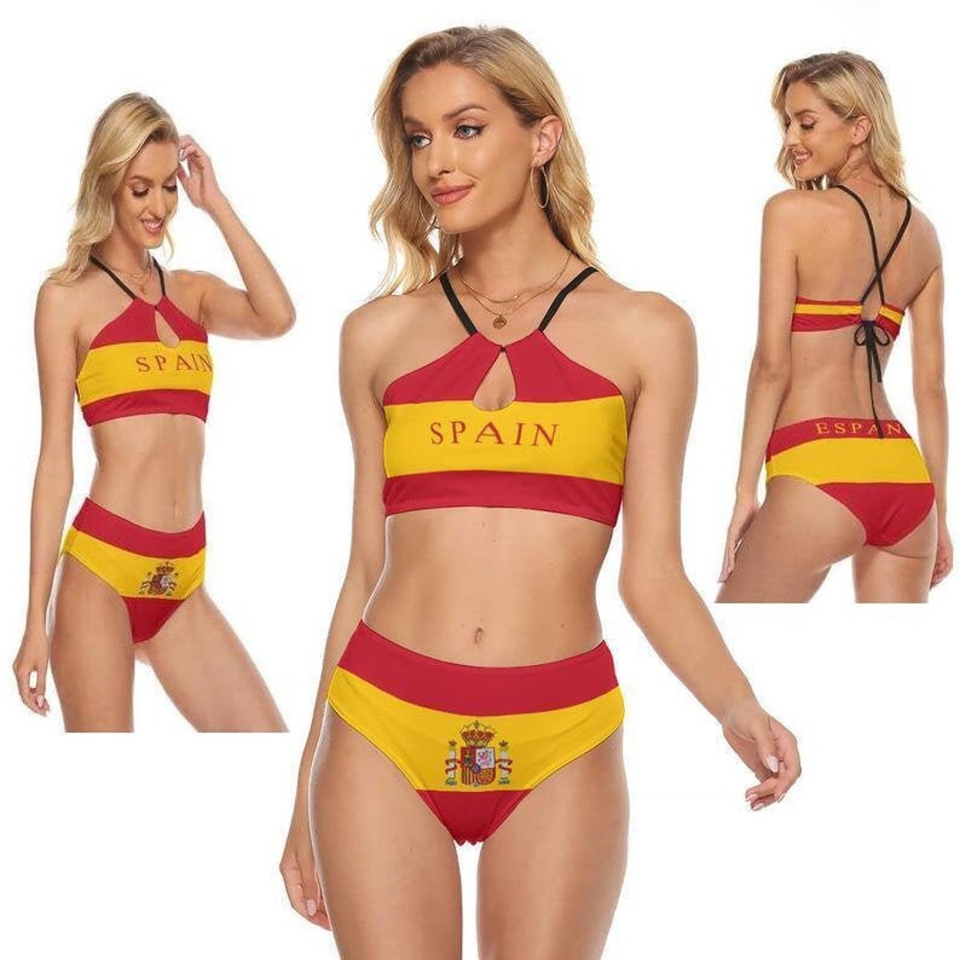 Spanish Flag Women's Swimsuit, Spain Flag, Design, Madrid