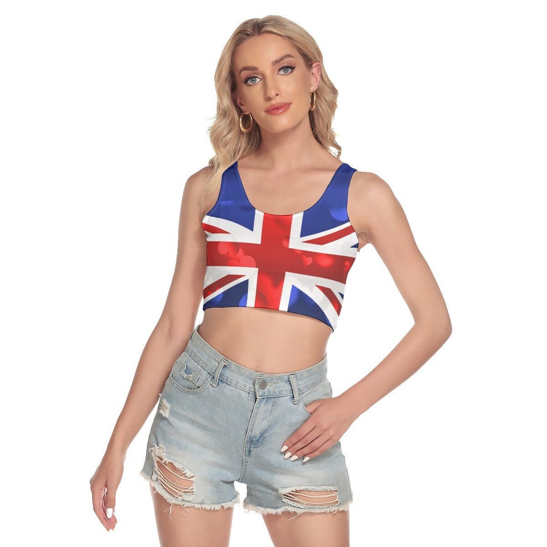 Union Jack Women's Top, Sports, England, UK, Flag, Women, Ladies, Teens