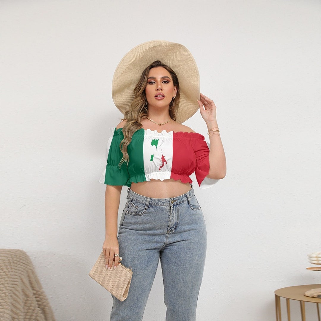 Women's Italy Flag Panel Skater Skirt – Patriotic Fancy Dress, Elastic Waist