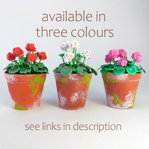 Geranium Paper Flower Kit for 1/12th Scale Dollhouses -  UK