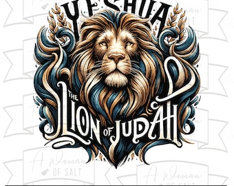 Yeshua the Lion of Judah - Svg/png/eps/pdf/dxf Christian Digital Files - Faith Art - Jesus Messianic Symbol Scripture Inspired Church Craft