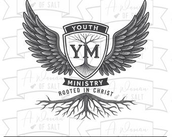 Rooted In Christ, Youth Ministry Svg Png Eps Pdf Dxf, Digital Cutting Files, Colossians 2 7, Christian Decor, Faith Based Projects