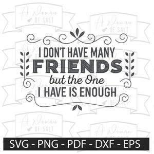 One Friend Is Enough Svg Png Eps Pdf Dxf Introvert Christian Faith Testimony Digital Download For Sublimation And Cutting