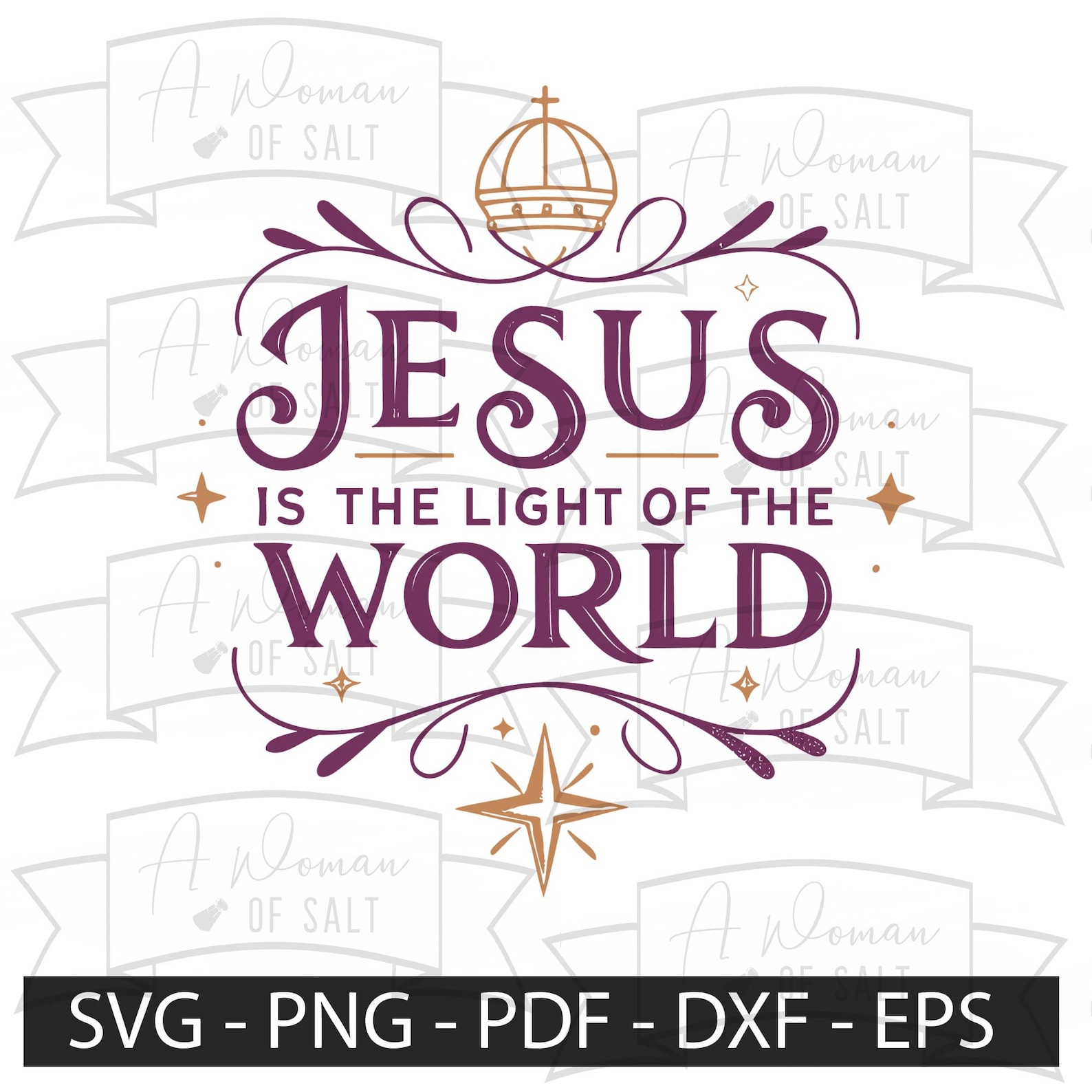 Jesus is the Light of the World Svg Png Eps Pdf Dxf, Christian ...