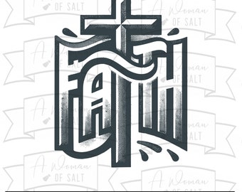 Christian Faith Cross Svg, download digital para artesanato, arquivos Png Eps Pdf Dxf, clipart religioso, arte inspiradora Arte espiritual