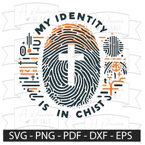 My Identity Is in Christ - Christian Digital Files Bundle in Svg, Png, Eps, Pdf, Dxf Formats - Inspirational Crafting Downloads BIble Verse