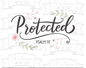 Salmo 91 Christian Sublimation Digital Cutting Files Bundle Svg Png Eps Pdf Dxf Versetto della Bibbia Ispirazione per Progetti di Artigianato e Fai da Te